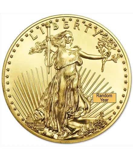1/10 Oz American Gold Eagle Coin, Old Style (Dates Our Choice)