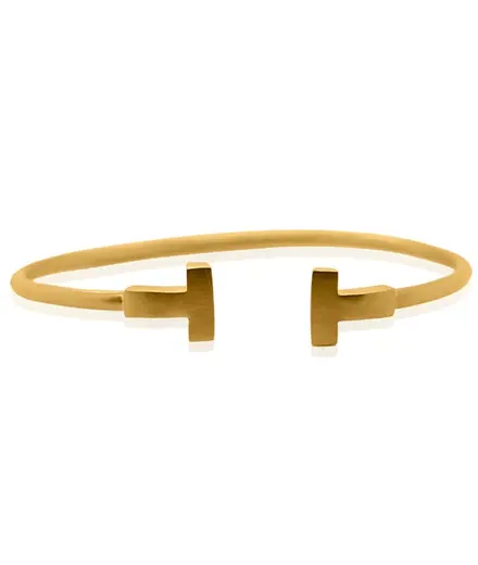 Gold Bangle - Dual Pillar **Matte Finish** - 30 Grams, 24K Pure