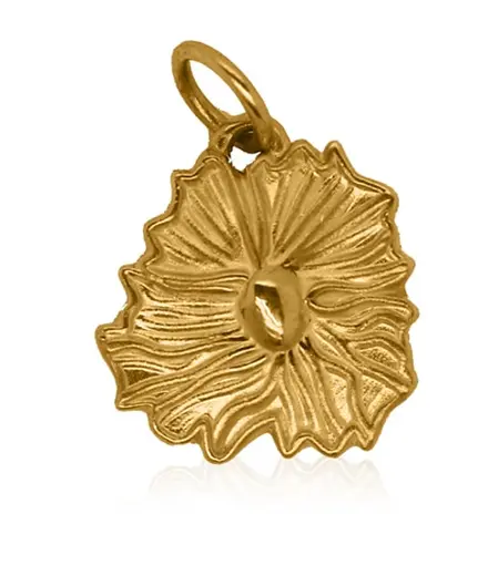 Gold Charm - Golden Hibiscus **Polished Finish** - 9.1 Grams, 24K Pure