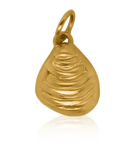 Gold Charm - Golden Oyster **Polished Finish** - 7.6 Grams, 24K Pure