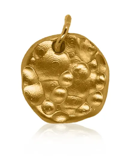 Gold Charm - Raw Disc **Matte Finish** - 9.3 Grams, 24K Pure