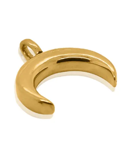 Gold Pendant - Crescent Moon **Polished Finish** - 10.3 Grams, 24K Pure
