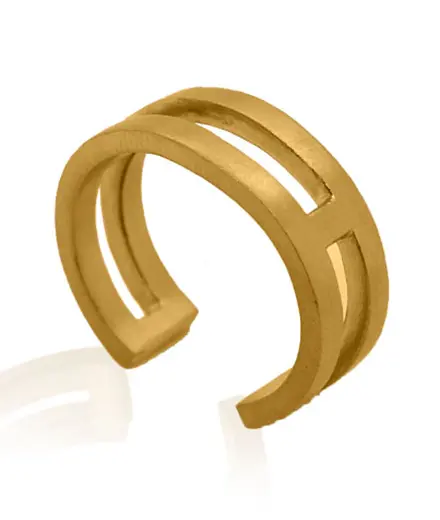 Gold Ring - Double Banded Adjustable **Matte Finish** - 8.5 Grams, 24K Pure - Medium