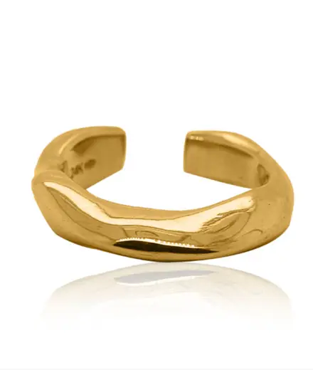 Gold Ring - Molten **Polished Finish** - 9.5 Grams, 24K Pure - Medium